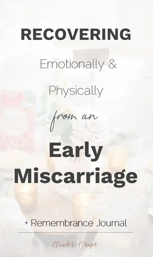 Recovering from an early miscarriage