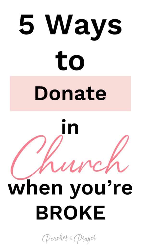 Ways to Donate in Church when you're broke