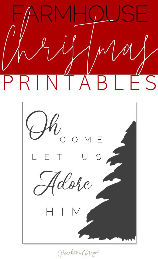 Christian Farmhouse Black and White Christmas Printables
