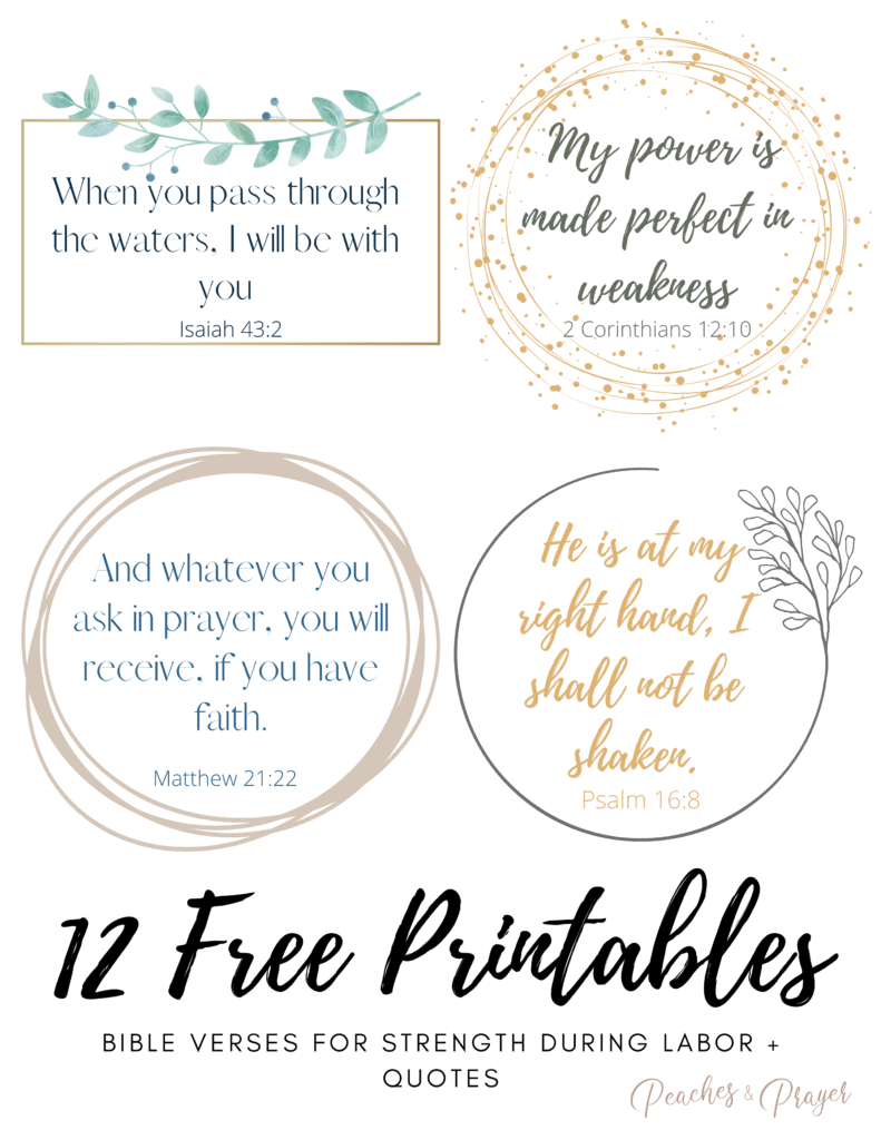 12 Free Printables with Bible Verses for Strength in Labor